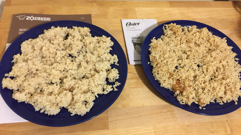Testing results from different rice cookers.